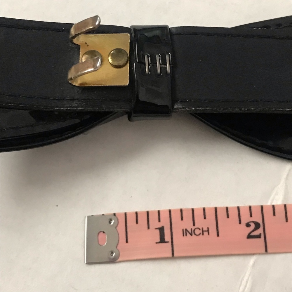 Bow Belt Black Cute Shiny Vinyl Statement Size 28 Accessories by Pearl - Picture 8 of 14